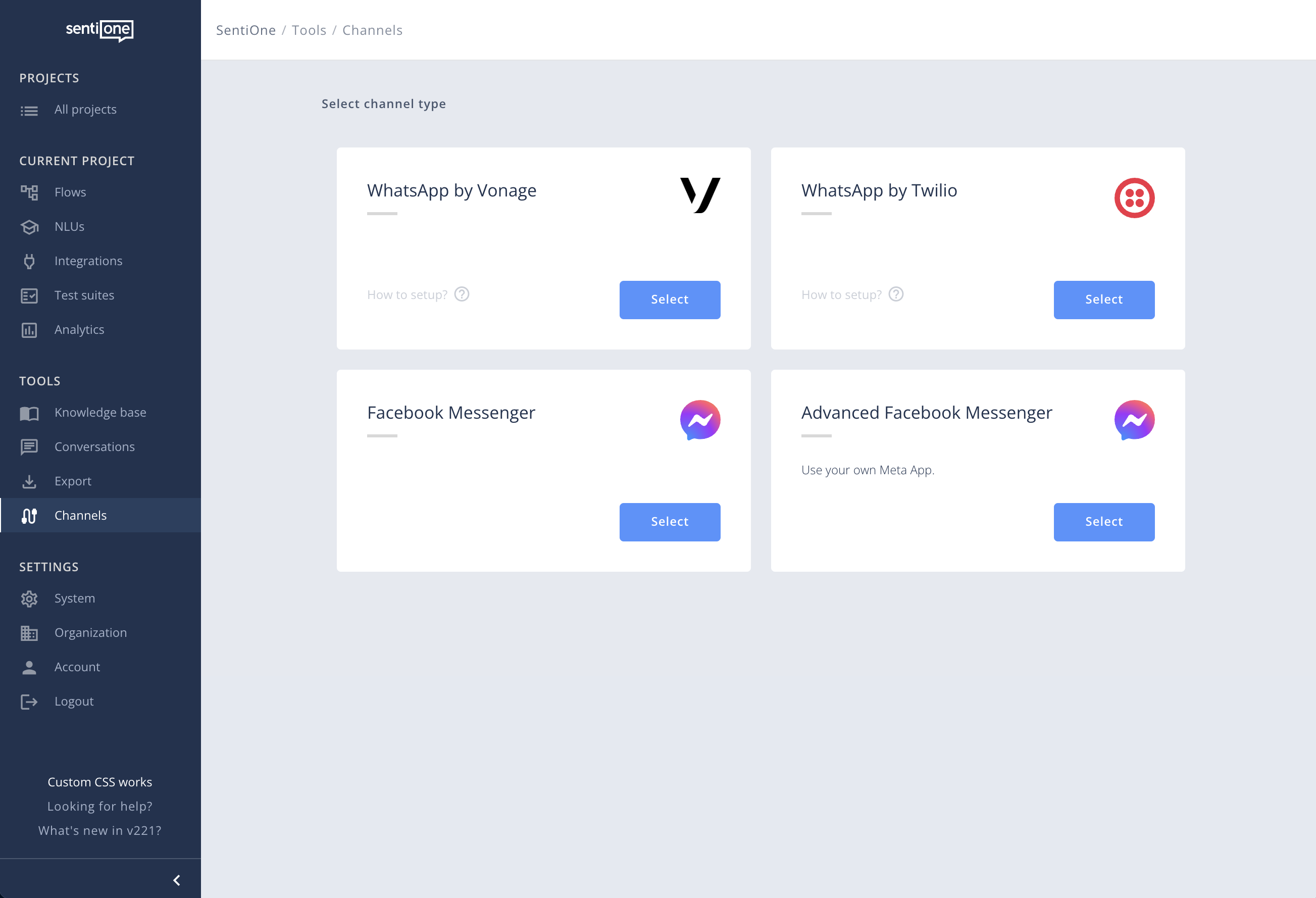 New integrations in the Channels module